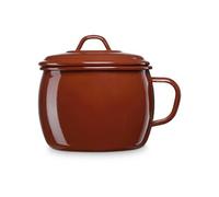 Casserole Cuisson avec Couvercle 12 cm, Acier Emaillé 1,3 L, Induction, Vintage Terra Marron