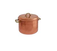 Casserole cuivre martelé Ø30cm avec couvercle, 16L, pour gaz et céramique