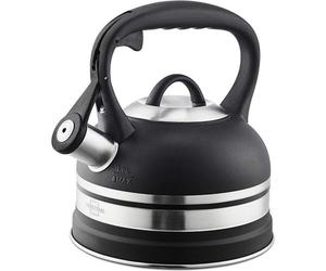 Casserole de voyage 2,3 L - Casserole en acier avec sifflet - Idéale pour les aventures de voyage - Noir