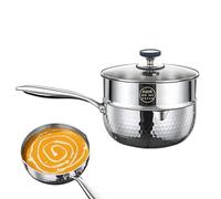 Casserole En Acier Inoxydable | Anti-adhésif avec couvercle poignée et bec verseur - Casserole Vapeur Faitout - Pour cuire, frire, mijoter, bouillir, préparer des soupes et repas sains, compatible ind