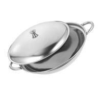 Casserole en Acier Inoxydable Argenté avec Deux Poignées, Style Élégant | Polyvalente et Portable, Facile à Nettoyer, Résistante à Rouille, Cuisine à Induction et Usage Quotidien