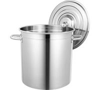 Casserole en acier inoxydable avec couvercle - Marmite/casserole - Grande capacité - Pour la cuisine et la restauration - Pour la soupe, les ragoûts, le lait - Argent