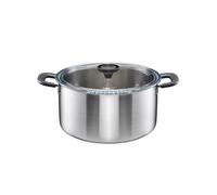Casserole en acier inoxydable - Fiskars - 7 l - Argenté - Couvercle en verre - Induction - Poignées confortables