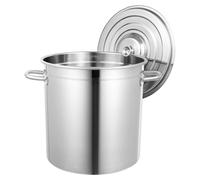 Casserole en acier inoxydable - Grand faitout de 28 litres - Acier inoxydable 201, épaisseur 1,2 mm - Compatible avec les plaques à induction et les cuisinières à gaz - Couvercle hermétique avec rainu