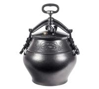 Casserole en aluminium Kazan 8L (7,5 po) avec couvercle | Marmite orientale pour la viande, compatible avec le gaz, le barbecue et le camping