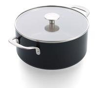Casserole en aluminium KitchenAid avec couvercle en verre, 24 cm / 4,91 L, revêtement antiadhésif en céramique