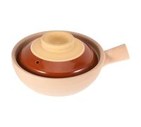 Casserole en Céramique avec Poignée Unique et Couvercle pour Soupe | Argile Terracotta, Cuisson sur Plaque, Usage Maison ou Restaurant, pour Bouillie et Riz