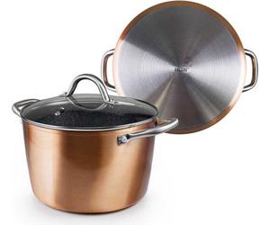Casserole en cuivre Ibili-Natura avec couvercle, aluminium, 24 x 15 cm, marron