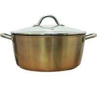 Casserole en cuivre Ibili-Natura avec couvercle, aluminium, 28 x 12 cm, marron