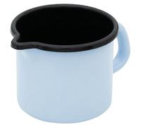 Casserole en émail bleu clair de 0,5 litre avec bec verseur de 9 cm