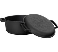 Casserole en fonte 4L Casserole en fonte Ø 24cm Casserole à pain avec couvercle-Poêle à frire