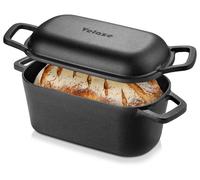 Casserole en fonte avec couvercle, forme carrée, capacité de 3,45 litres, diamètre de 28 cm. Poêle à rôtir en fonte avec couvercle, adaptée au four, aux plaques à induction, pour une utilisation intér