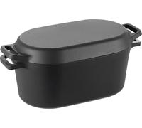 Casserole en fonte émaillée, 3,3 L avec couvercle et deux poignées, ustensile de cuisine robuste et durable, compatible avec les fours à induction jusqu'à 260 °C, pour braiser, mijoter, rôtir, cuire d