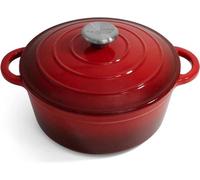 Casserole en fonte émaillée avec couvercle - revêtement antiadhésif - ustensile de cuisine polyvalent pour le four et la plaque de cuisson - 28 cm - 2,7 L