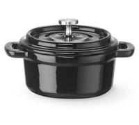 Casserole en fonte émaillée, HENDI, 0,27 L, noire, 130 x 100 x (H) 48 mm