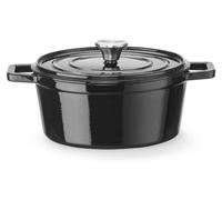 Casserole en fonte émaillée, HENDI, 3,7 L, noire, 317 x 240 x (H) 105 mm