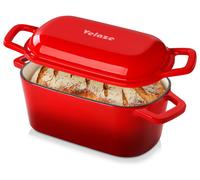 Casserole en fonte Velaze, 3,45L, 28cm. Poêle à rôtir en fonte avec couvercle – Casserole carrée avec couvercle. Convient au four, aux plaques à induction, pour une utilisation intérieure et extérieur