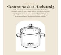Casserole en verre avec couvercle - Résistante à la chaleur - Transparente - Bol à soupe - Idéale pour la cuisson et le service - Récipient de cuisson en verre de 1,9 litre