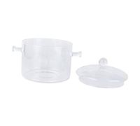 Casserole en Verre Borosilicaté pour Feu Ouvert Couvercle et Poignée | Marmites Casserole Transparente Couvercle, Peut Servir de Pot Bol, Rinçage Direct