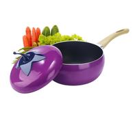 Casserole Faitout De Cuisson Anti-adhésif En Forme De Fruit Pratique | Marmite de cuisine Idéale Pour Pâtes, Soupe, Spaghetti, Cuisine Maison Et Restaurant Aubergine H