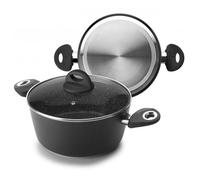Casserole - IBILI - Natura - 20 cm - Antiadhésif Pierre - Compatible Induction - Couvercle Verre