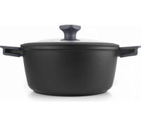 Casserole Ibili-Neo avec couvercle, aluminium/quantanium, 28 x 12,5 cm, 6,4 l, noire