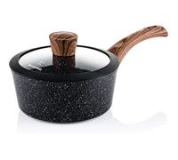 Westinghouse Black Marble Wood Casserole Ø20 cm, Avec Couvercle, Compatible Induction et Tous Feux, Sans PFOA, Antiadhésive, Compatible Lave-Vaisselle