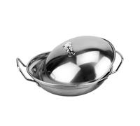 Casserole Inox Couvercle, Poignées Anti-brûlure pour Cuisson Familiale | Surface Antiadhésive, Soudure Renforcée, Prise Antidérapante, Transport Pratique Table à Cuisinière, Légumes Style Aléatoire