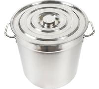 Casserole - Marmite en acier inoxydable - Contenance 70 l - Diamètre 45 cm - Avec couvercle et poignées - Pour les ragoûts, les plats mijotés et pour maintenir au chaud - Gris clair