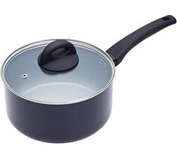 Casserole MasterClass Avec Couvercle, Casserole Antiadhésive, 20 cm, Adaptée À La Cuisson Par Induction, Céramique, Noire, Gris