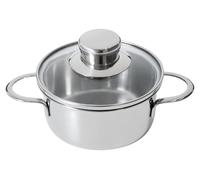 Casserole mini de 12 cm, 0,6 L, en acier inoxydable, antiadhésive, adaptée au four