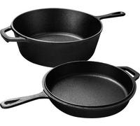 Casserole multifonction Famanu Gusseisen - Ensemble de cuisson de 3L pour une utilisation intérieure et extérieure