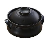 Casserole noire en céramique avec couvercle