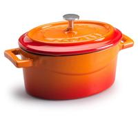 Casserole ovale "Slowcook" de la marque Agnelli, en fonte, avec 2 poignées, d'une capacité de 0,4 litre