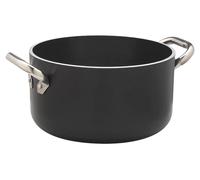 Casserole Pentole Agnelli AL Black ALSA2104SSPI24 24 x 14 cm, en aluminium, diamètre 24 cm, compatible avec les plaques à induction, revêtement antiadhésif