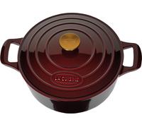 Casserole/Poêle en fonte Gusseisen, 26 cm, 4,75 L, idéale pour rôtir, cuire en cocotte, préparer des gratins et des pains. Intérieur foncé, compatible avec le four et les plaques à induction. Couvercl