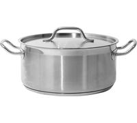 Casserole professionnelle à bords bas avec couvercle, 28 x 13 cm, 8 l, acier inoxydable 21/0