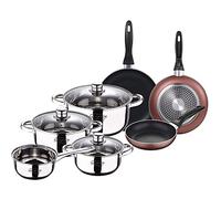 Casserole sans couvercle Ø16 / Casseroles avec couvercle Ø18 ; Ø20 et Ø24 (4,0L) et Set de 3 poêles Ø16/20/24 cm, aluminium pressé