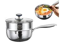 Casserole - Ustensile de cuisson en acier inoxydable avec poignée et bec verseur - Casserole Vapeur Faitout,pour frire, mijoter, bouillir, cuisiner, maison, compatible induction