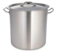 Casserole XXL en acier inoxydable avec couvercle et revêtement antiadhésif - 50 L
