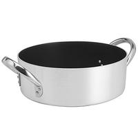 Casseroles Agnelli Platinum Marmite Faitout Bas, Aluminium, avec 2 Poignées en Acier INOX, Argent, 40 litres