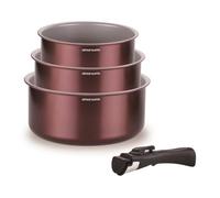 Casseroles ARTHUR MARTIN Set de 3, AM1088, Tout Feux Dont Induction, 16/18/20 cm, Poignée Amovible, Aluminium