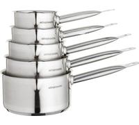 Casseroles Arthur Martin Set de 5, Acier inoxydable, Intérieur satiné, Bec verseur, Tous feux dont induction