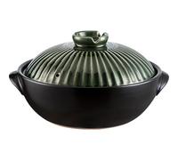 Casseroles en céramique, Casserole antiadhésive avec couvercle et double poignée for la cuisson, soupe, le riz, ragoût, cocotte les nouilles(Vintage Green,10in)