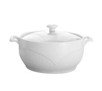 Casseroles en céramique, Pot en argile/pot terre/ustensile de cuisine céramique avec couvercle blanc, passe au micro-ondes et lave-vaisselle, porcelaine(9inch)