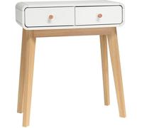 Cassie - Table Console Avec 2 Tiroirs En Effet Chêne Blanc/Blanc
