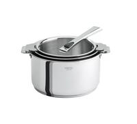 CASTELINE Série 3 Casseroles Inox Amovible MULTIPLY Cristel D16 cm à 20 cm + 1 poignée Casteline