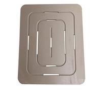 Castelmerlino Caillebotis de douche contreplaqué gris tourterelle Okumè 54x68 cm pour receveurs de douche 70x90 cm