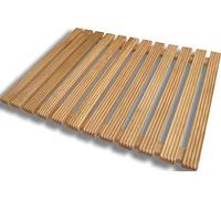 Castelmerlino Caillebotis de Douche en mélèze 55x69 cm pour receveurs de Douche 70x90