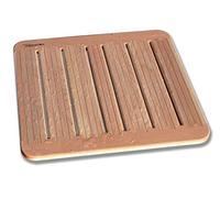 Castelmerlino Caillebotis de Douche en mélèze avec Joints en Queue d'aronde 59x59 cm pour Assiettes 80x80 cm